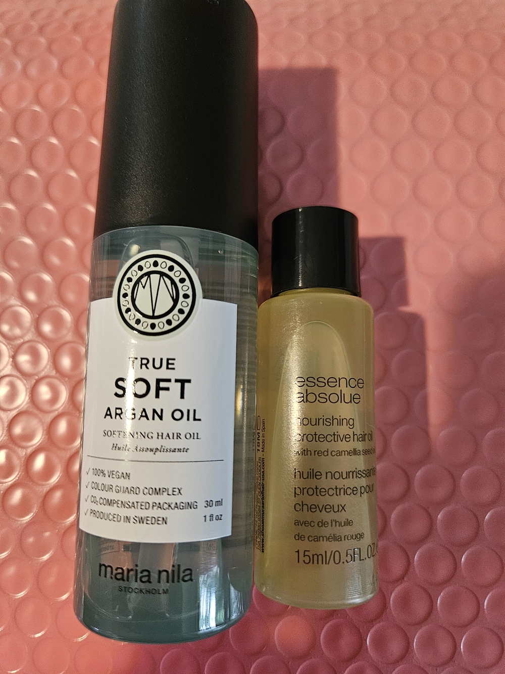 Shu Uemura hair oil and Maria Nila Soft Argan Oil